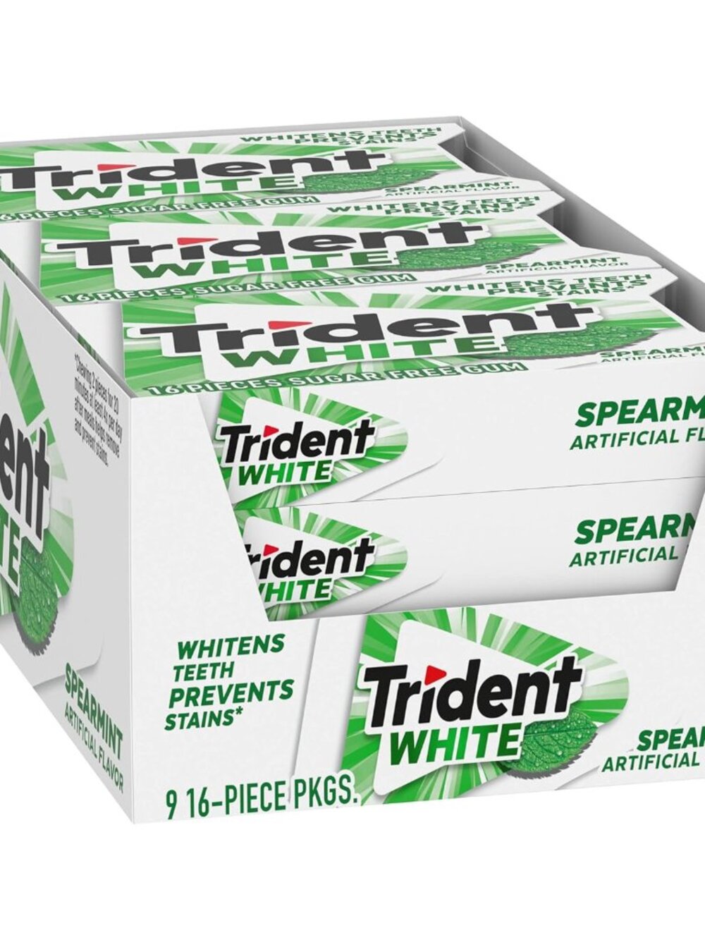 White Spearmint Sugar-Free Chewing Gum, 9 Pack of 16 Pieces 144 Total Pieces - Picture 14 of 16